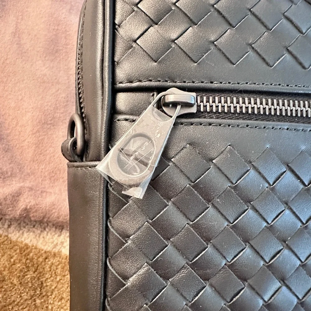 Bottega Veneta Intrecciato Leather Briefcase in Black